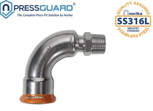 Stainless Steel 316L Press Fit 90 Deg MI Elbow